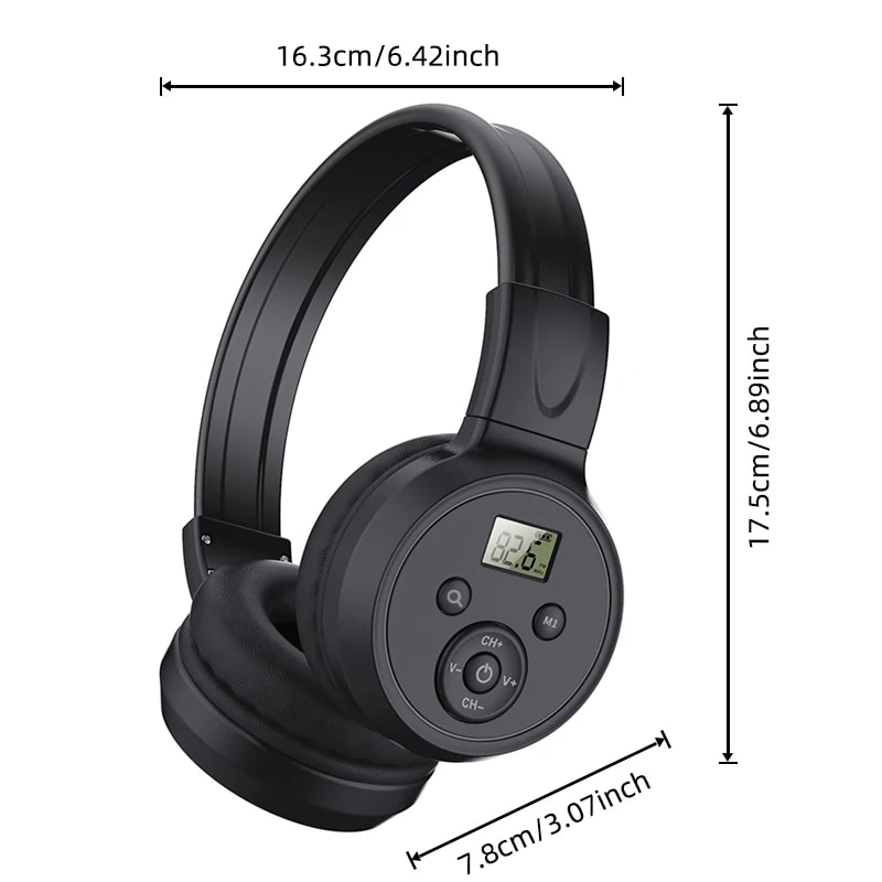 Portable FM Radio Headphones With LED Display And Soft Ear Muffs For Jogging Walking Meetings 5