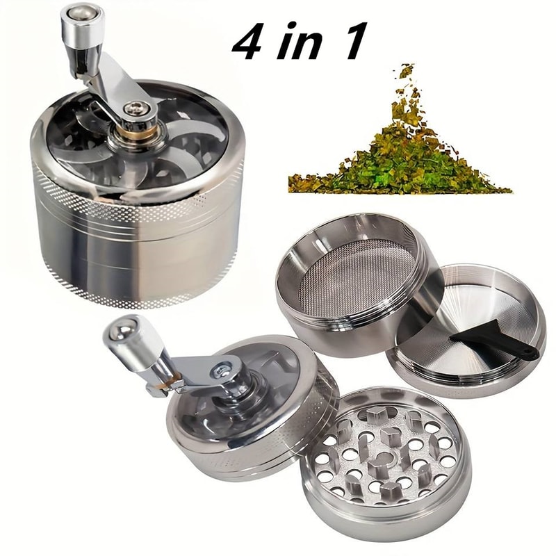 Herb Grinder Portable Section Spice Grinder Multifunctional Zinc Alloy Shredder For Kitchen Use 2