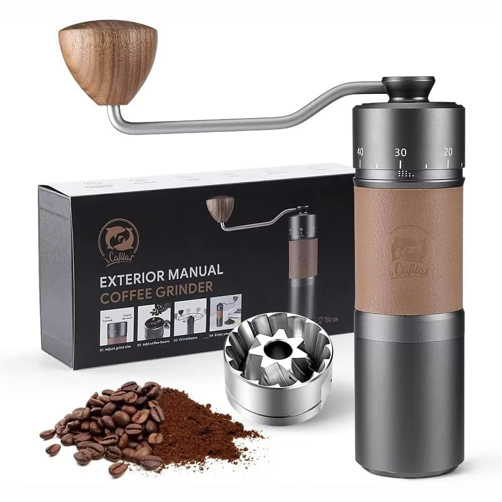 Premium Stainless Steel Manual Coffee Grinder With Adjustable Burr And Anti Slip Pad 0
