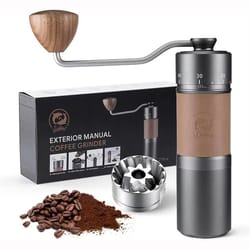 premium stainless steel manual coffee grinder with adjustable burr and anti slip pad