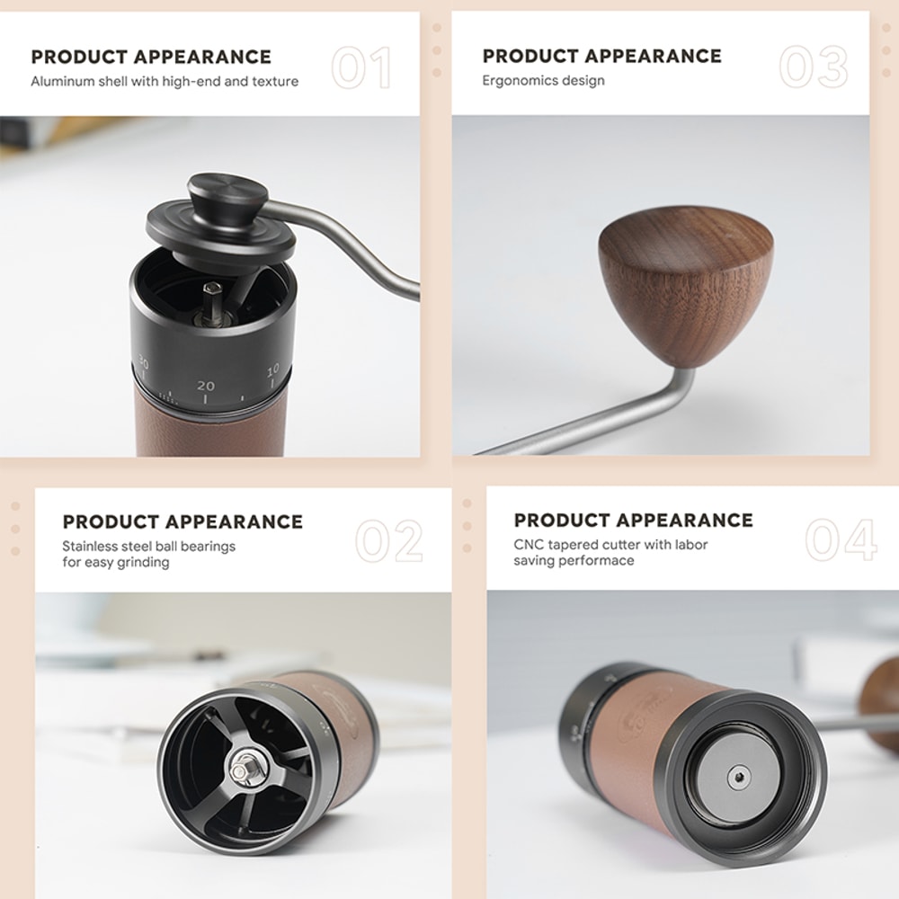 Premium Stainless Steel Manual Coffee Grinder With Adjustable Burr And Anti Slip Pad 2