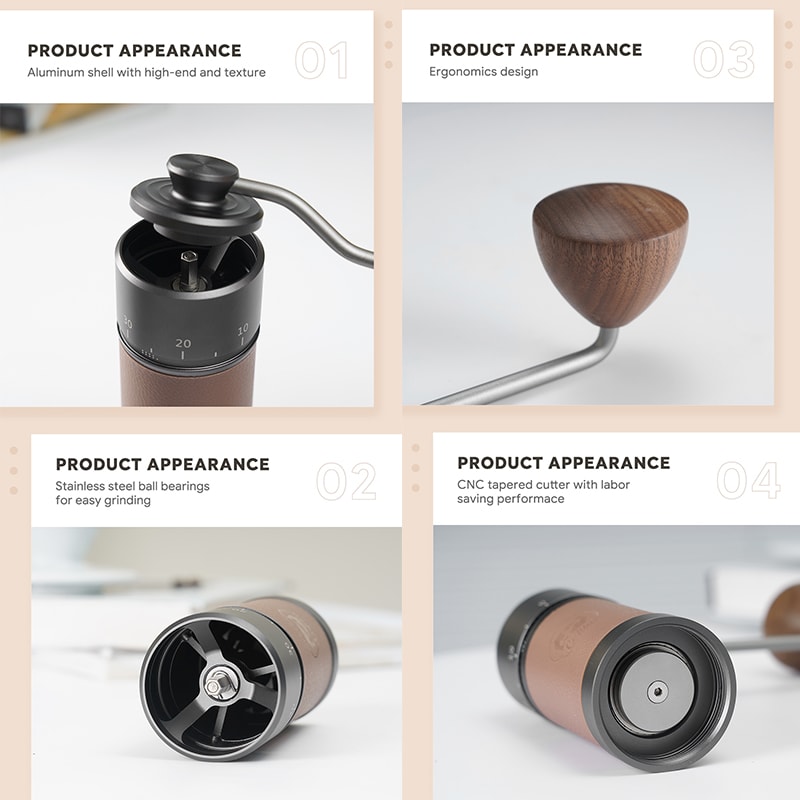 Premium Stainless Steel Manual Coffee Grinder With Adjustable Burr And Anti Slip Pad 2