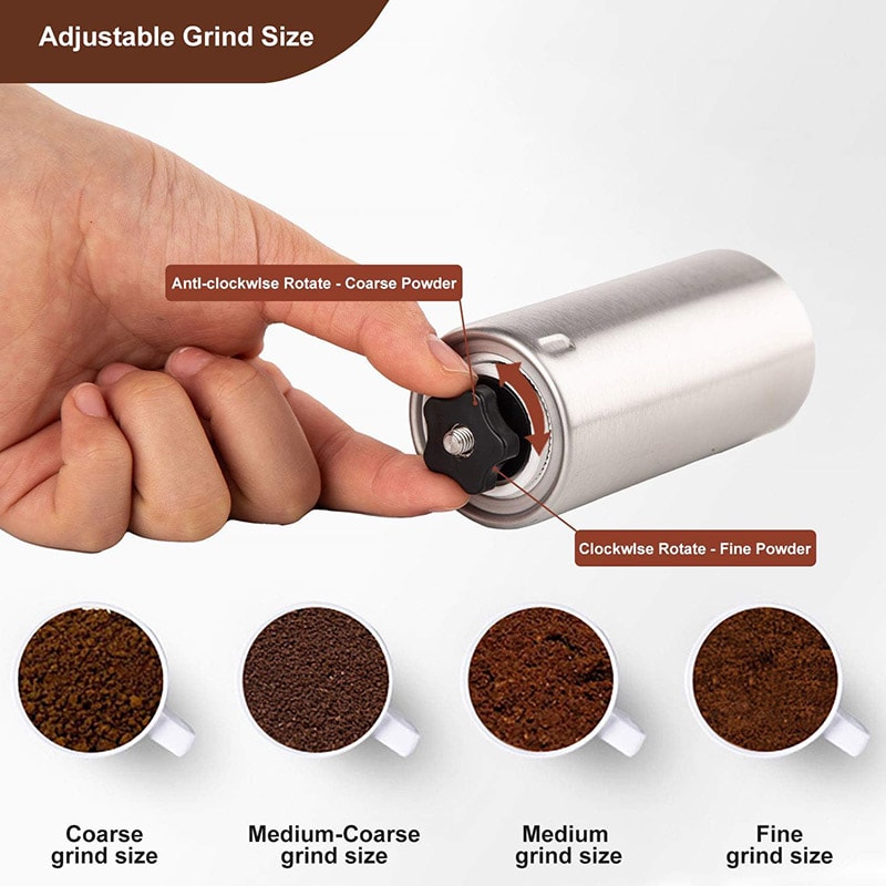Manual Coffee Grinder Stainless Steel Conical Burr With Hand Crank Adjustable Settings For Precisi 2