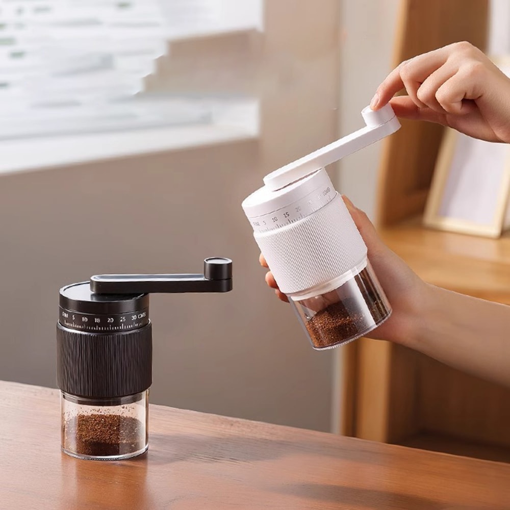 Portable Hand Crank Coffee Bean Grinder Adjustable Speed Rechargeable 0