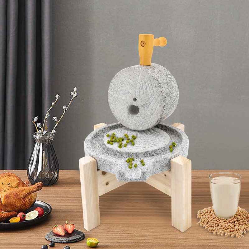 Traditional Handcrafted Natural Hemp Stone Mill Authentic Dry Wet Grain Grinder For Healthy Home C 0