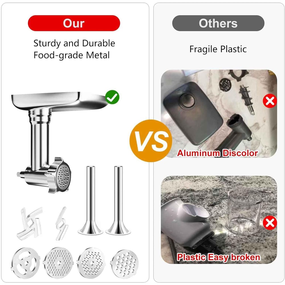 Premium Metal Meat Grinder Attachment For KitchenAid Stand Mixers All In One Food Processor Sausag 2