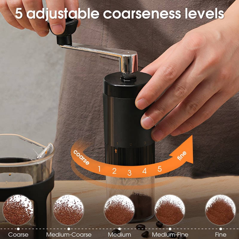 Adjustable Manual Coffee Grinder With Ceramic Burr Visual Chamber 4