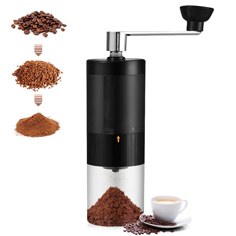 Adjustable Manual Coffee Grinder With Ceramic Burr Visual Chamber 0