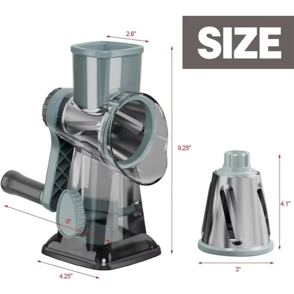 Rotary Cheese Grater With Container Multifunctional Manual Food Slicer Nut Grinder For Vegetables 3