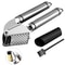 Stainless Steel Garlic Press Kit With Peeler Roller Garlic Mincer Tool 0