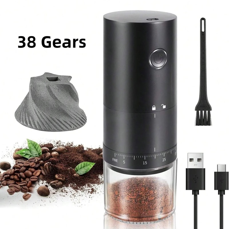 Portable Electric Coffee Grinder USB Rechargeable Ceramic Burr With Grind Settings 1