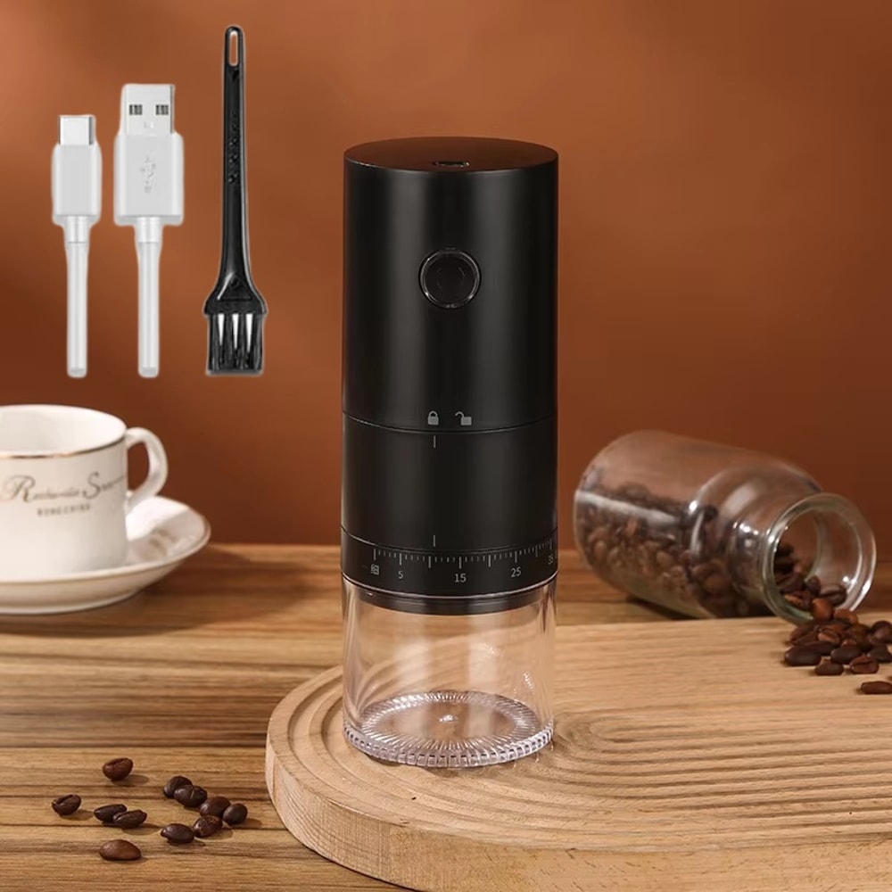 Portable Electric Coffee Grinder USB Rechargeable Ceramic Burr With Grind Settings 5