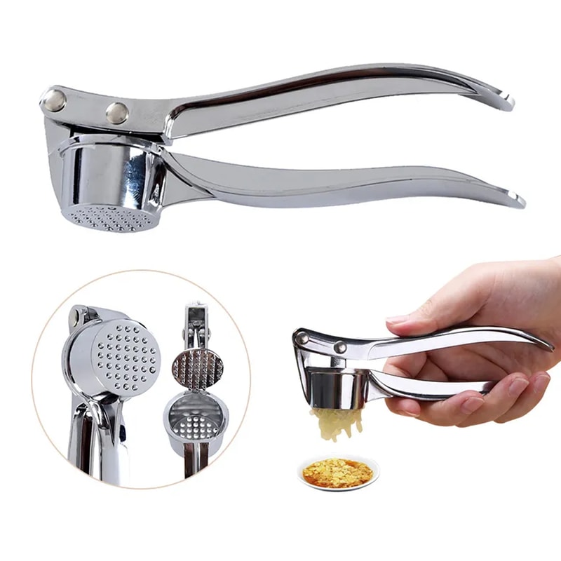 Stainless Steel Garlic Press Rocker Easy Crush Manual Garlic Press Garlic Mincer 4