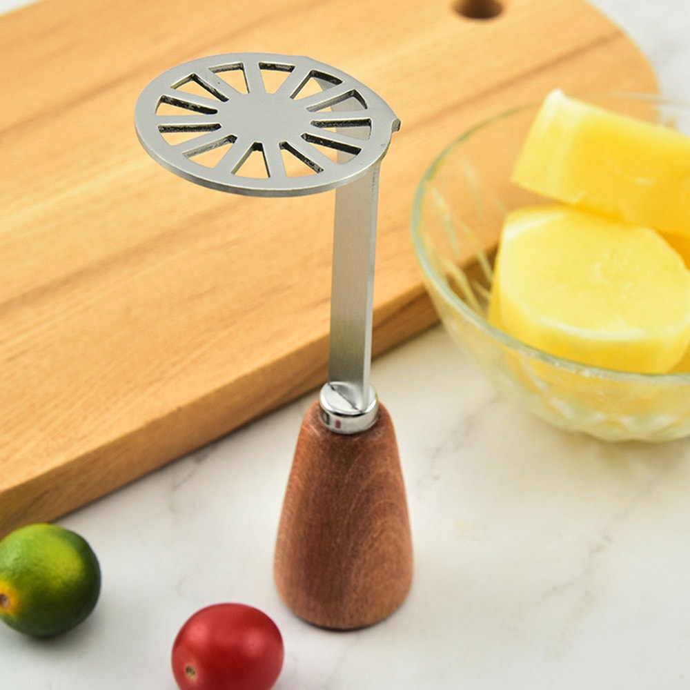 Stainless Steel Potato Ricer Masher Manual Vegetable Press With Wooden Handle 4