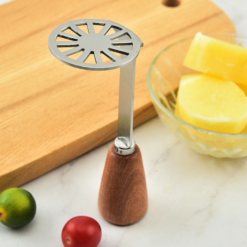 Stainless Steel Potato Ricer Masher Manual Vegetable Press With Wooden Handle 4