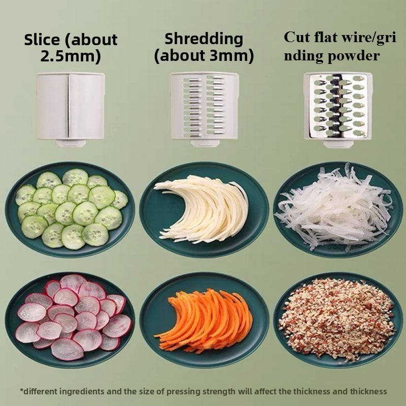 Multi Function Manual Vegetable Slicer With Hand Crank Rotary Cutter Stainless Steel Blades 6