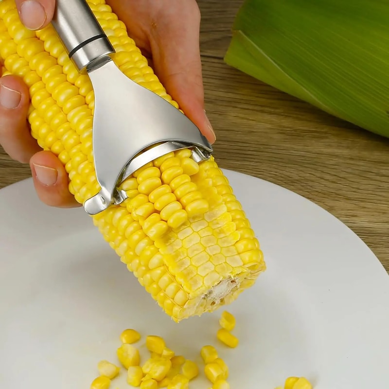 Stainless Steel Corn Stripper Tool Easy Corn Cob Kernel Remover Cutter 1
