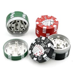 poker chip herb grinder portable spice crusher compact layer grinder