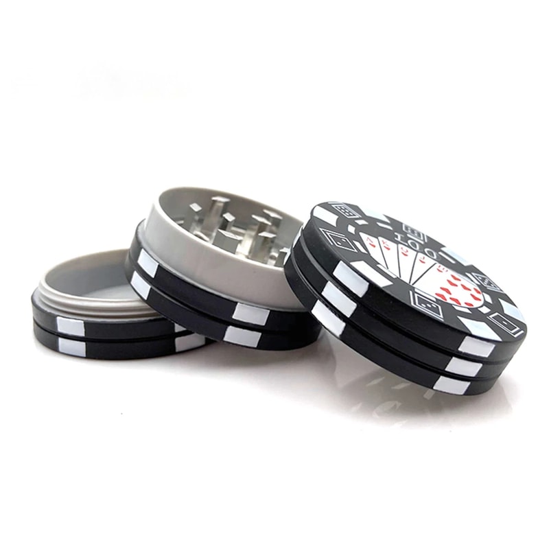 Poker Chip Herb Grinder Portable Spice Crusher Compact Layer Grinder 4