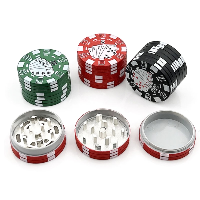 Poker Chip Herb Grinder Portable Spice Crusher Compact Layer Grinder 7