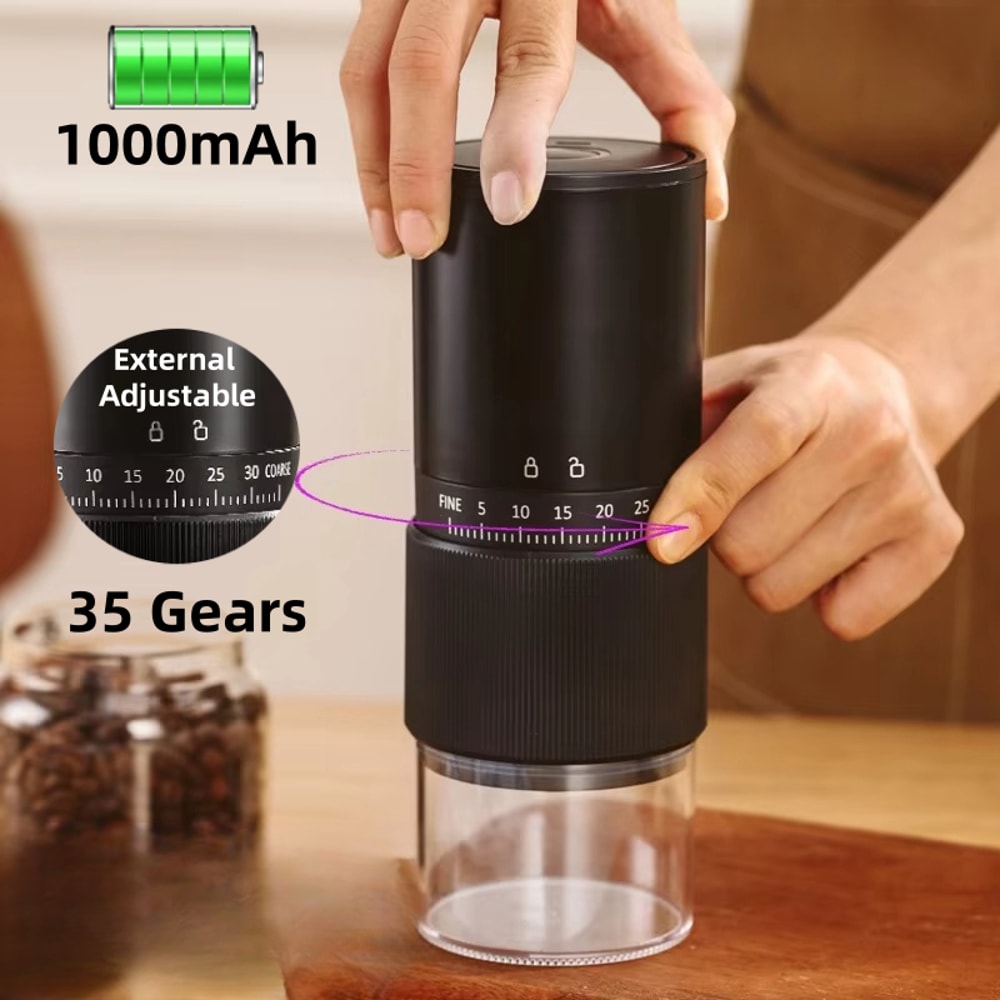 Portable Electric Coffee Grinder Rechargeable Adjustable Burr Travel Coffee Grinder 1