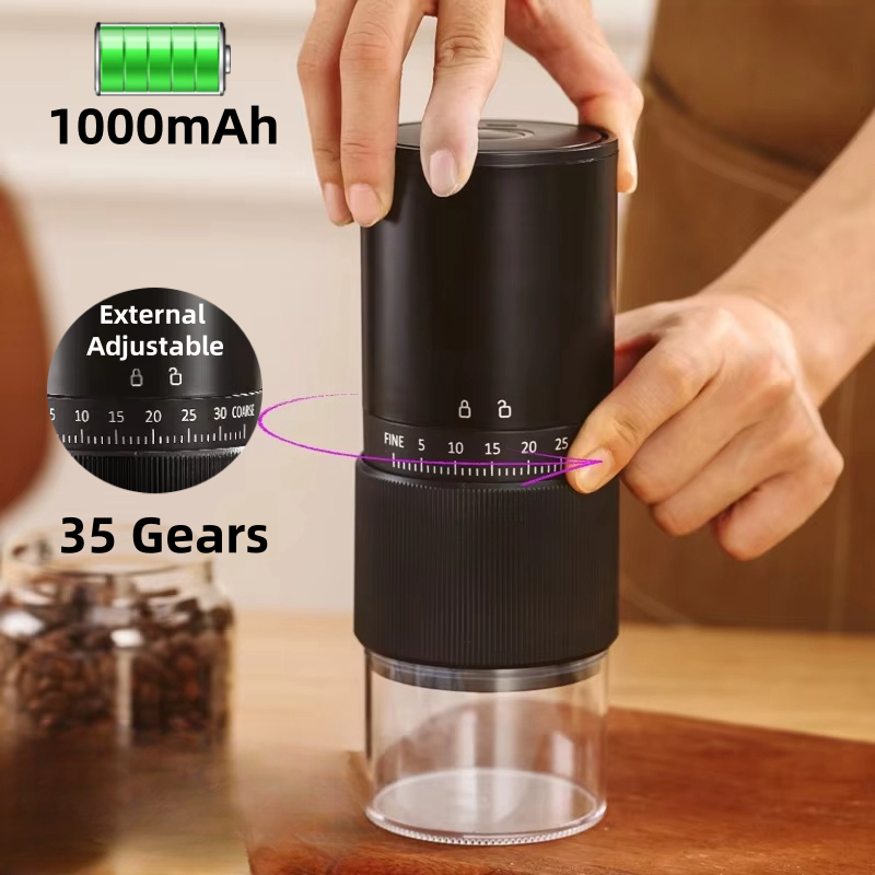 Portable Electric Coffee Grinder Rechargeable Adjustable Burr Travel Coffee Grinder 1