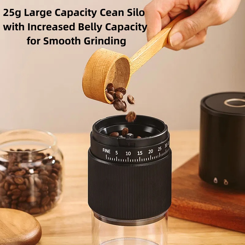 Portable Electric Coffee Grinder Rechargeable Adjustable Burr Travel Coffee Grinder 3