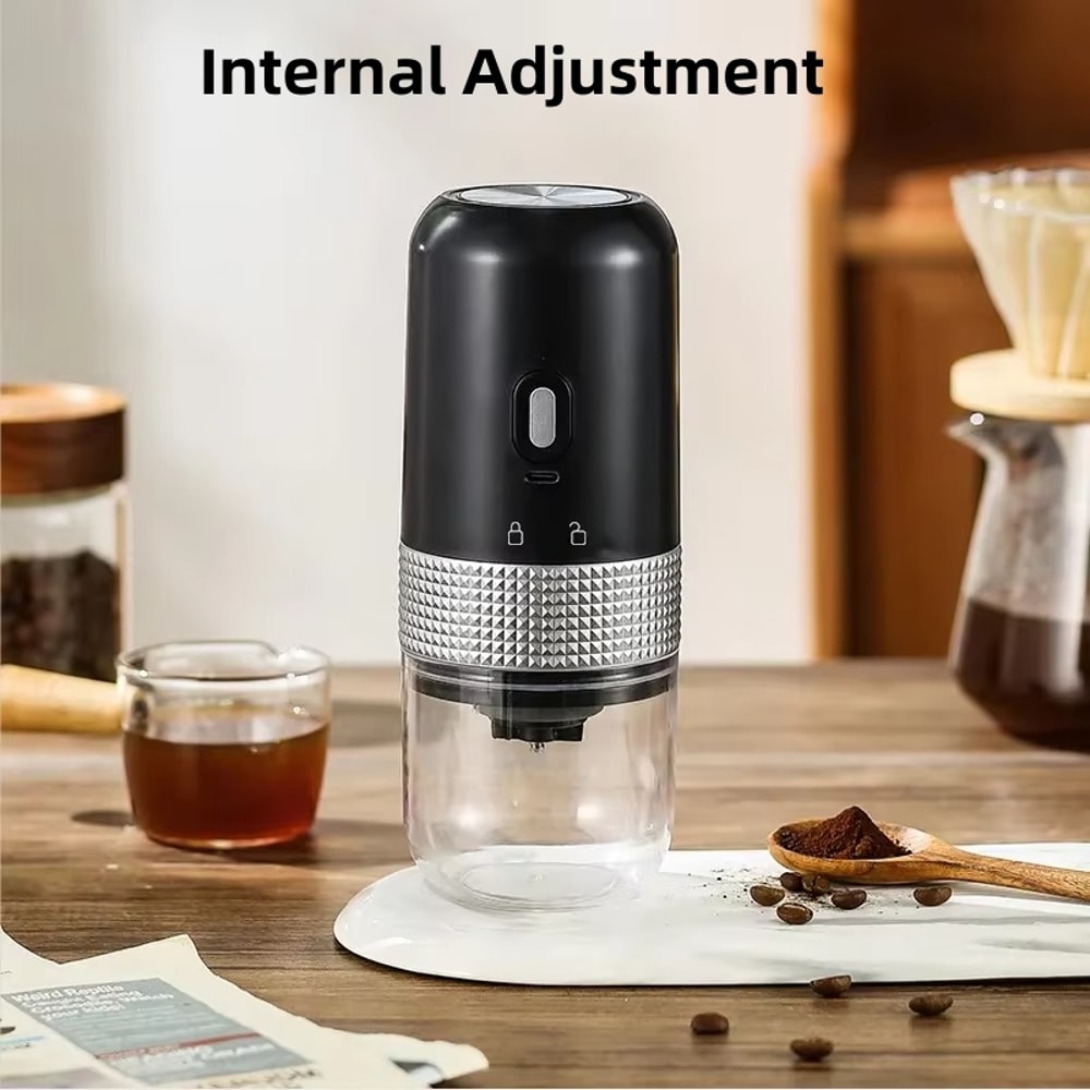 Portable Electric Coffee Grinder Rechargeable Adjustable Burr Travel Coffee Grinder 6