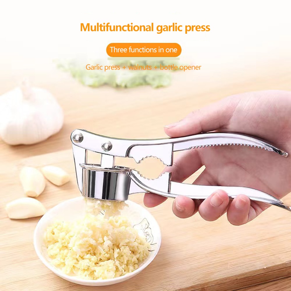 Stainless Steel Garlic Press Mincer Effortless Garlic Press Crusher Tool For Fast Kitchen Prep 2