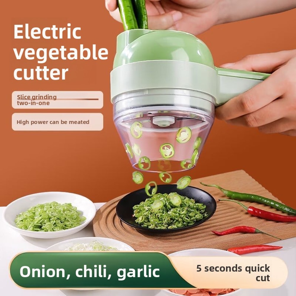 Electric Vegetable Chopper Wireless Garlic Cutter Mini Food Processor 4