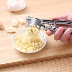 stainless steel garlic press crusher mincer & storage kitchen tool