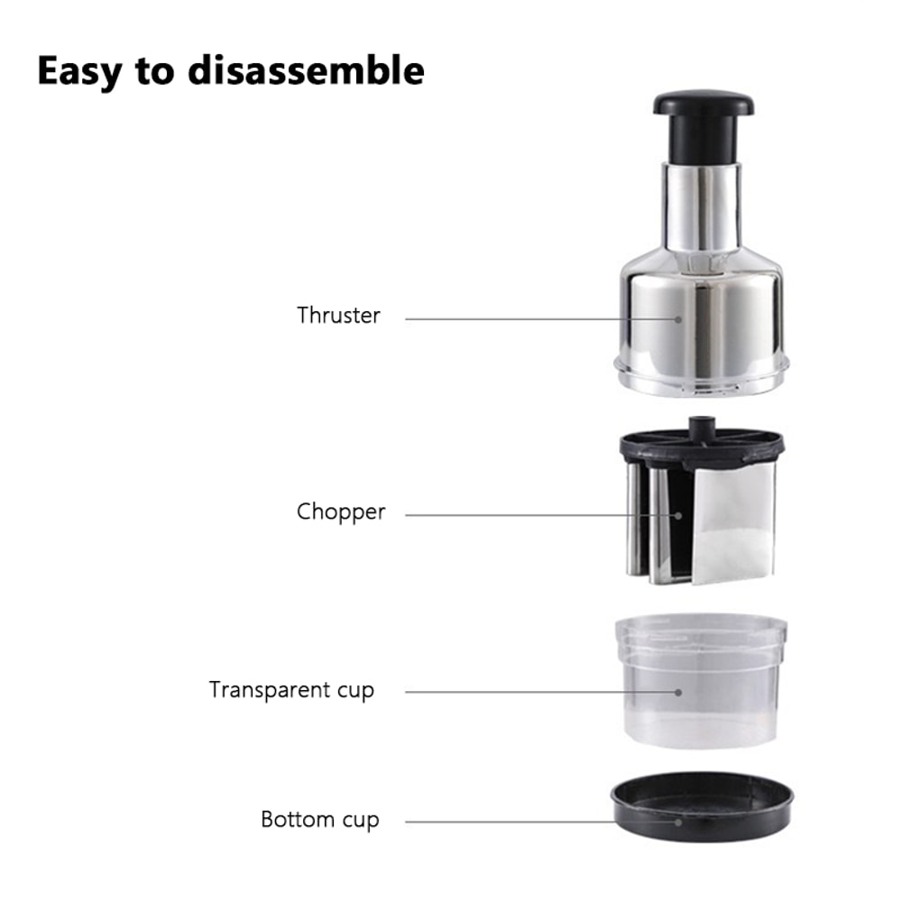 QuickPress Manual Food Chopper Handheld Vegetable Onion Nut Cutter Garlic Mincer 3