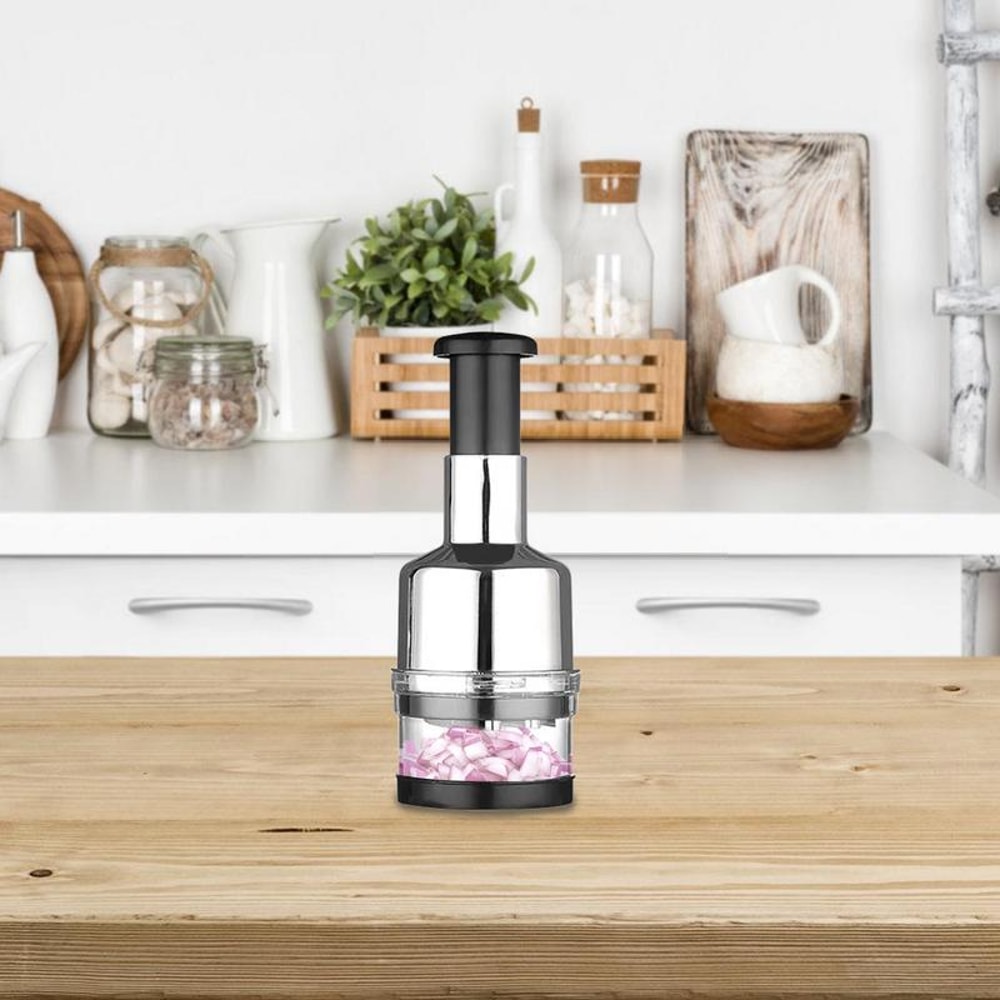 QuickPress Manual Food Chopper Garlic Mincer For Effortless Kitchen Prep 0