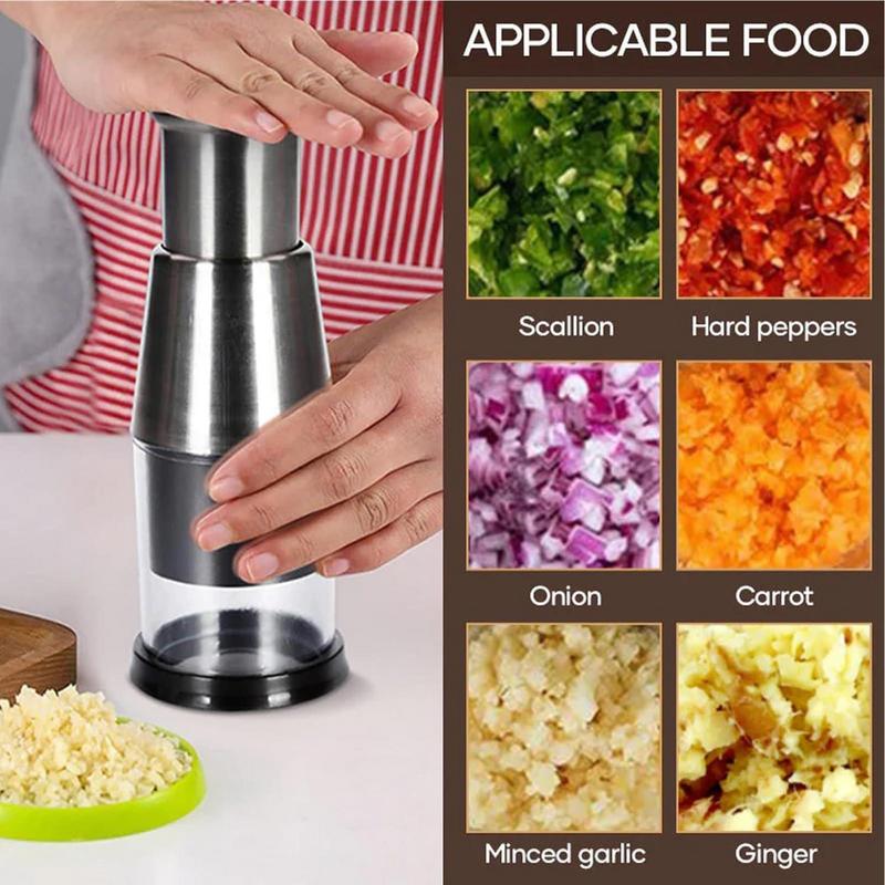 QuickPress Manual Food Chopper Garlic Mincer For Effortless Kitchen Prep 6