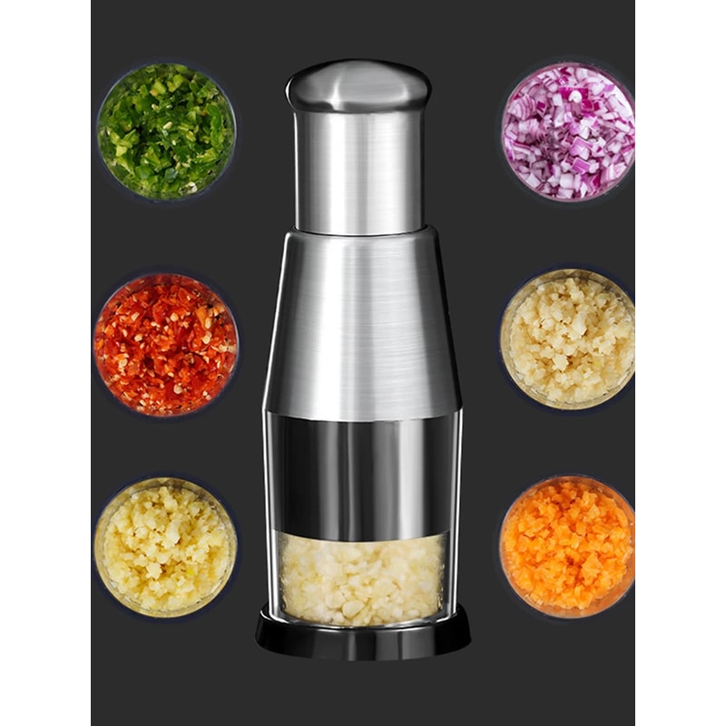 Stainless Steel Garlic Chopper Manual Vegetable Mincer Tool For Quick Kitchen Prep 5