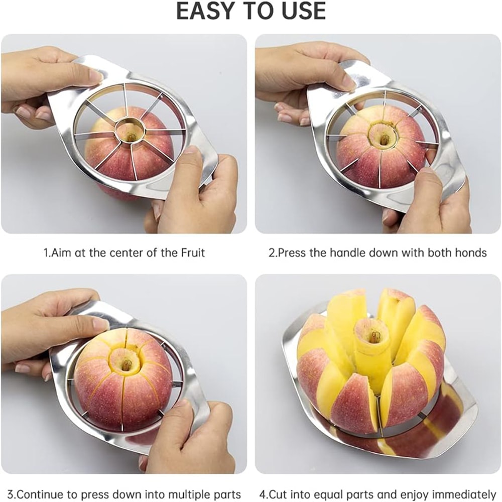 Stainless Steel Apple Slicer Apple Corer Tool Easy Fruit Cutter Divider 6