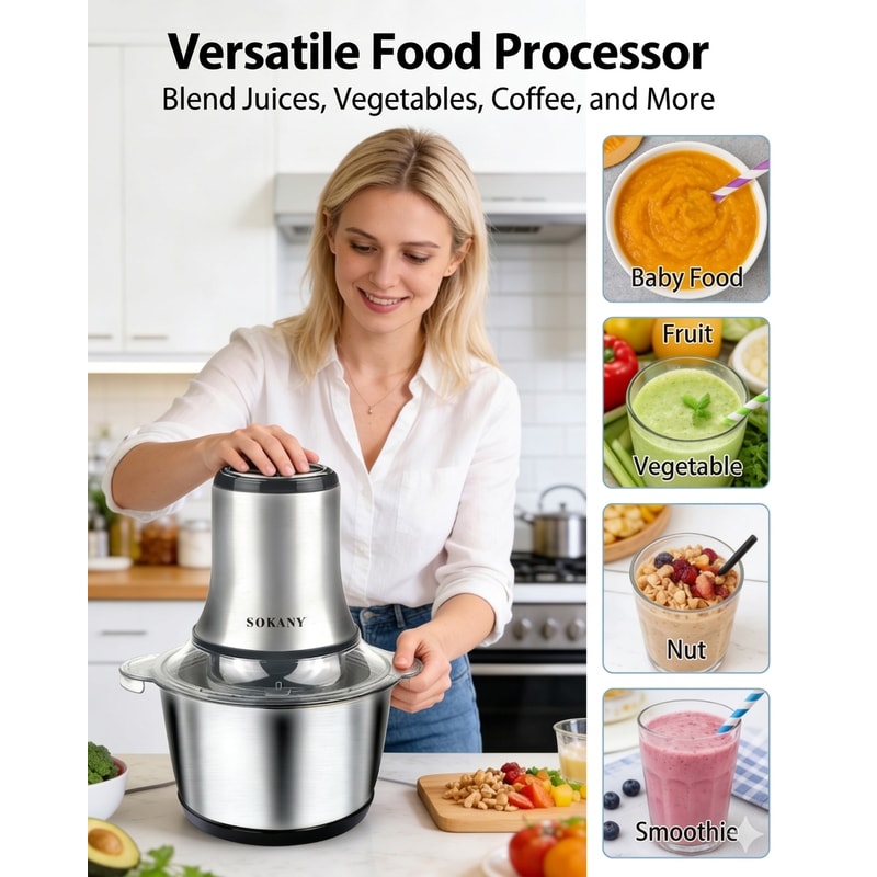 Electric Meat Grinder Food Processor Stainless Steel Kitchen Chopper 1