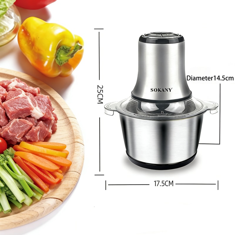 Electric Meat Grinder Food Processor Stainless Steel Kitchen Chopper 3