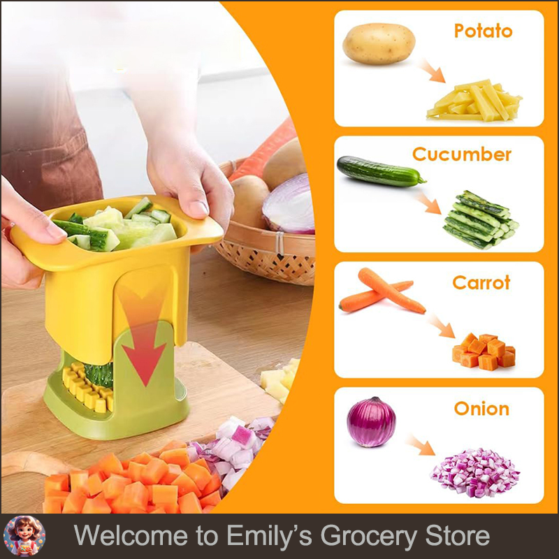 Multi Blade Vegetable Chopper And Garlic Press Cutter Manual Food Slicer For Quick Prep 2