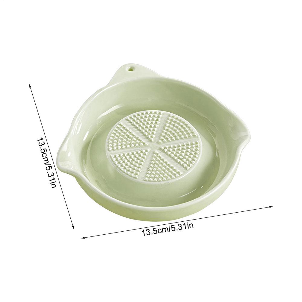 Ceramic Garlic Grater Plate With Juice Spout Hand Grater Dish For Ginger Cheese Lemon 4
