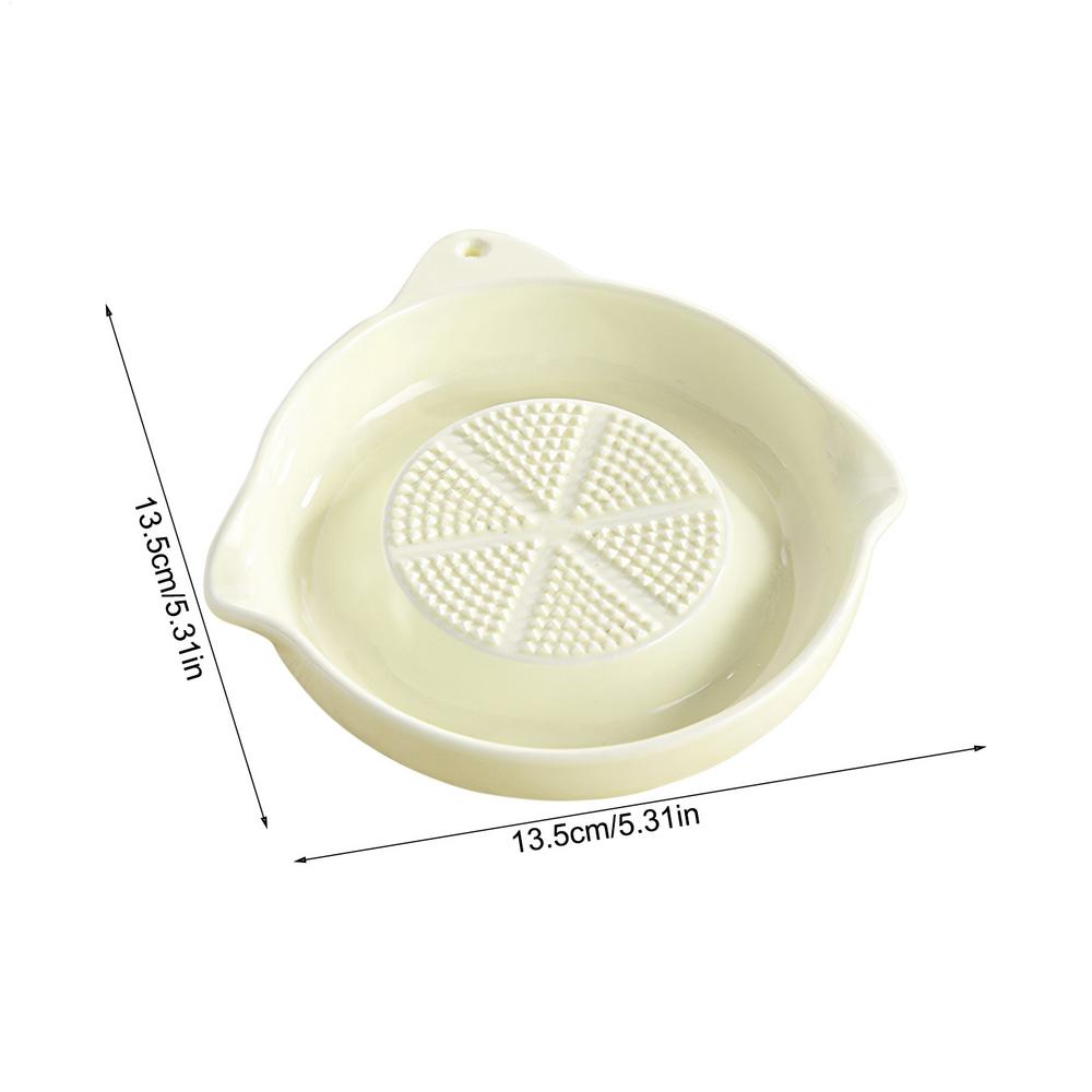 Ceramic Garlic Grater Plate With Juice Spout Hand Grater Dish For Ginger Cheese Lemon 6