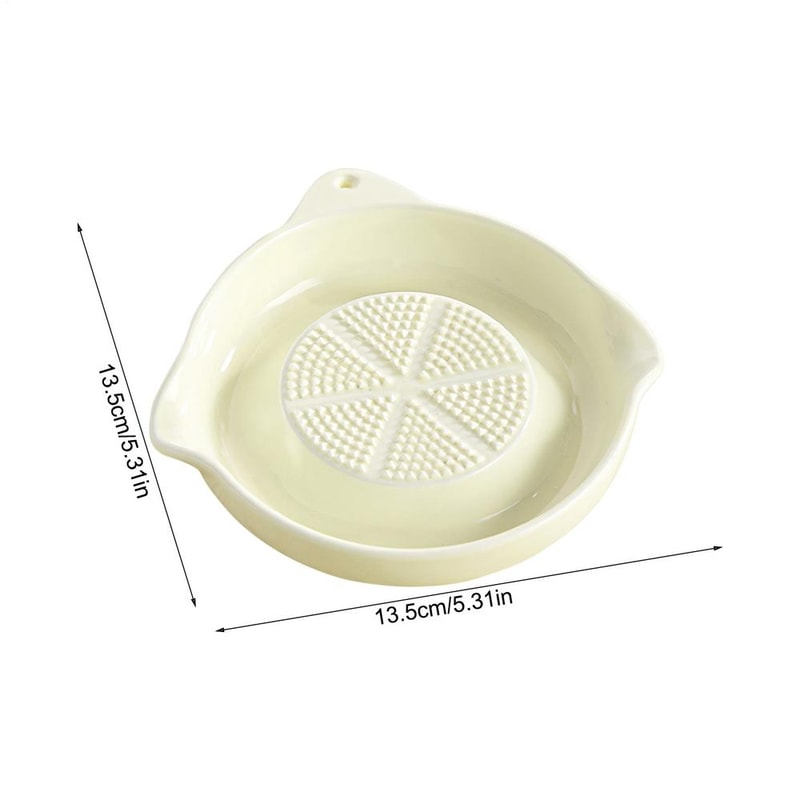 Ceramic Garlic Grater Plate With Juice Spout Hand Grater Dish For Ginger Cheese Lemon 6
