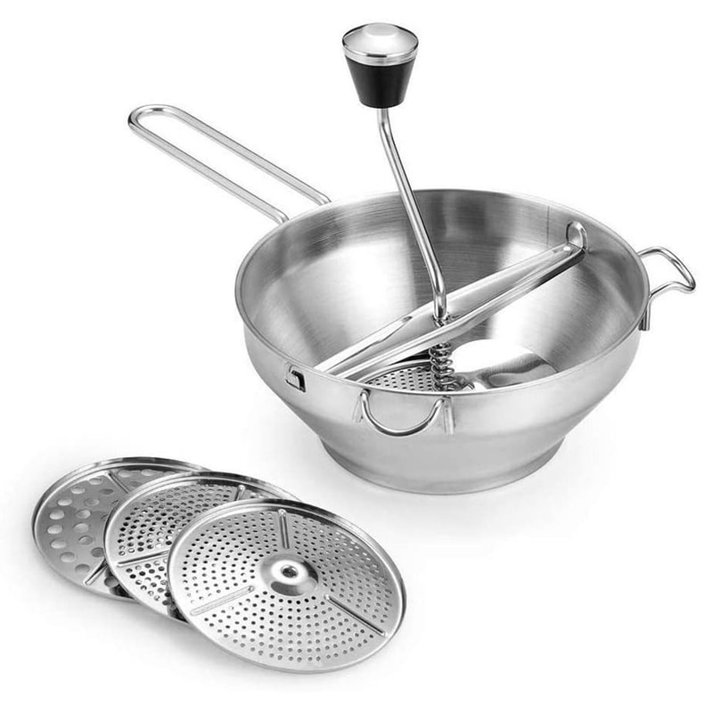 Easy Crank Stainless Steel Food Mill Heavy Duty Hand Crank Food Grinder With 3 Grinding Discs For P 1