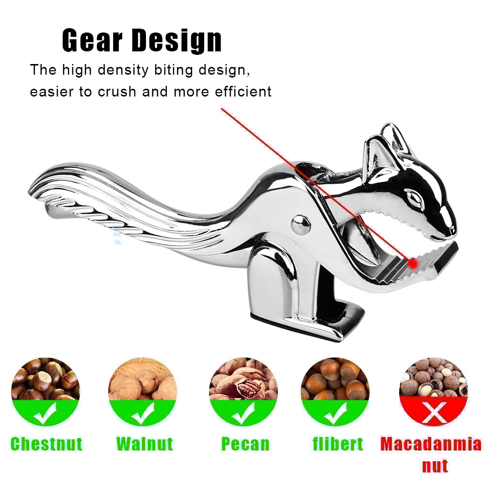 Squirrel Shape Multi Nut Pliers Durable Zinc Alloy Walnut Cracker Tool Pecan Nutcracker For Easy S 6