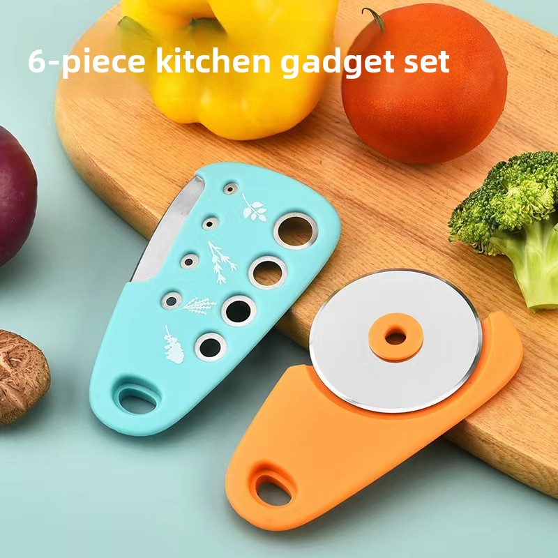 Ultimate Kitchen Gadget Set With Premium Pizza Cutter Garlic Grinder Vegetable Peeler Bottle Opene 5