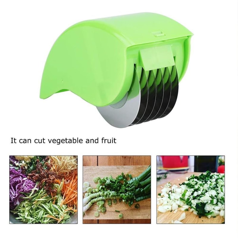 Premium Manual Herb Chopper Vegetable Cutter Tool Parsley Chopper Roller With Stainless Blade 3
