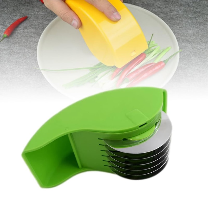 Premium Manual Herb Chopper Vegetable Cutter Tool Parsley Chopper Roller With Stainless Blade 5