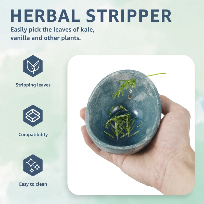 Herb Stripper Bowl Multi Hole Leaf Peeler For Cilantro Rosemary 3