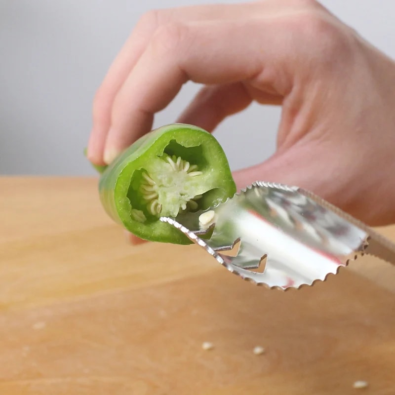 Stainless Steel Vegetable Corer Tool Easy Chili Seed Remover Pepper Prep Cutter 1