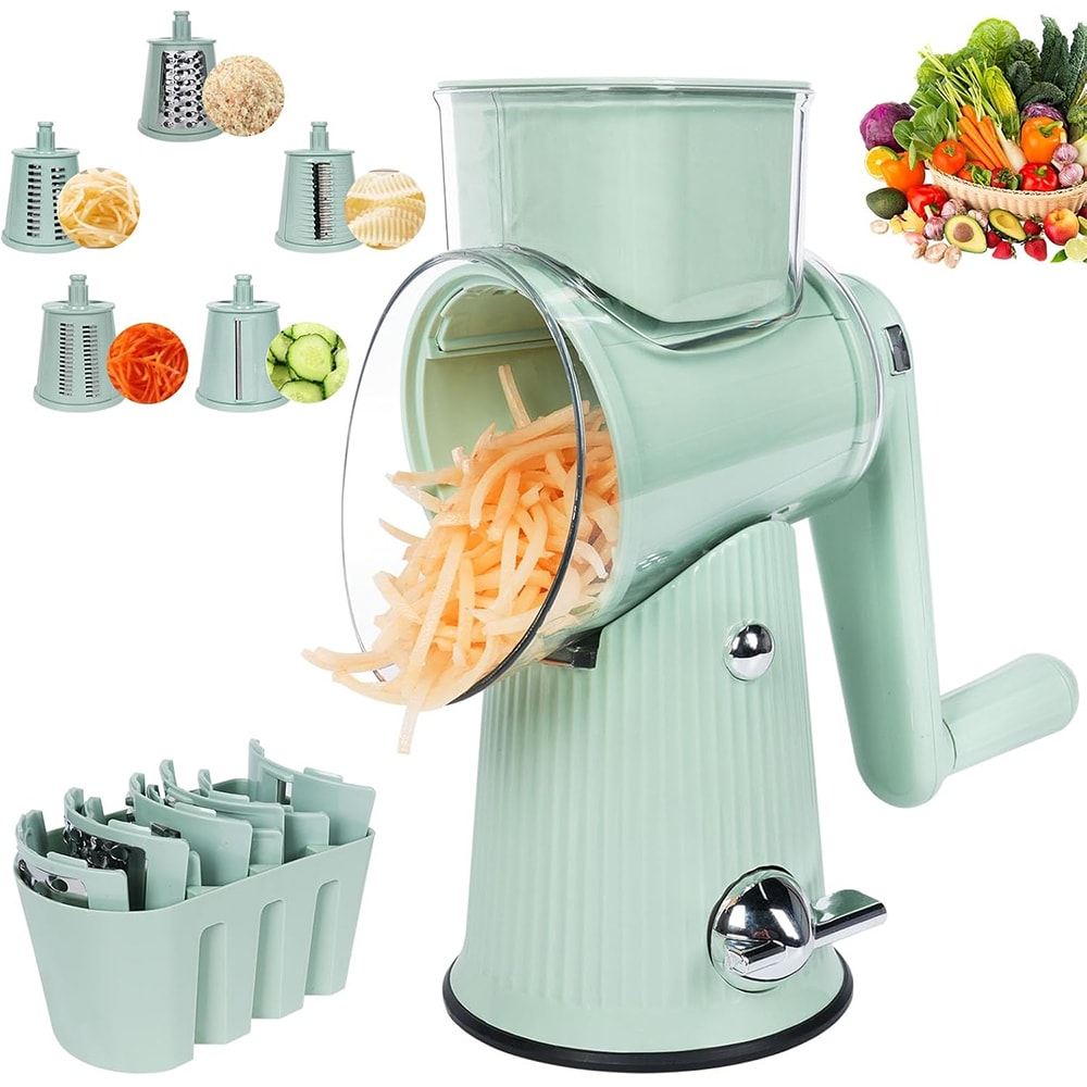 Rotary Cheese Grater Hand Crank Vegetable Slicer Multifunction Kitchen Mandoline 0